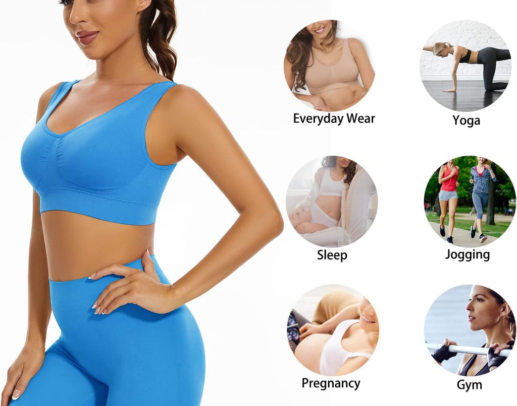 Women'S Sports Bra 3-Pack – Seamless Breathable Training Bra