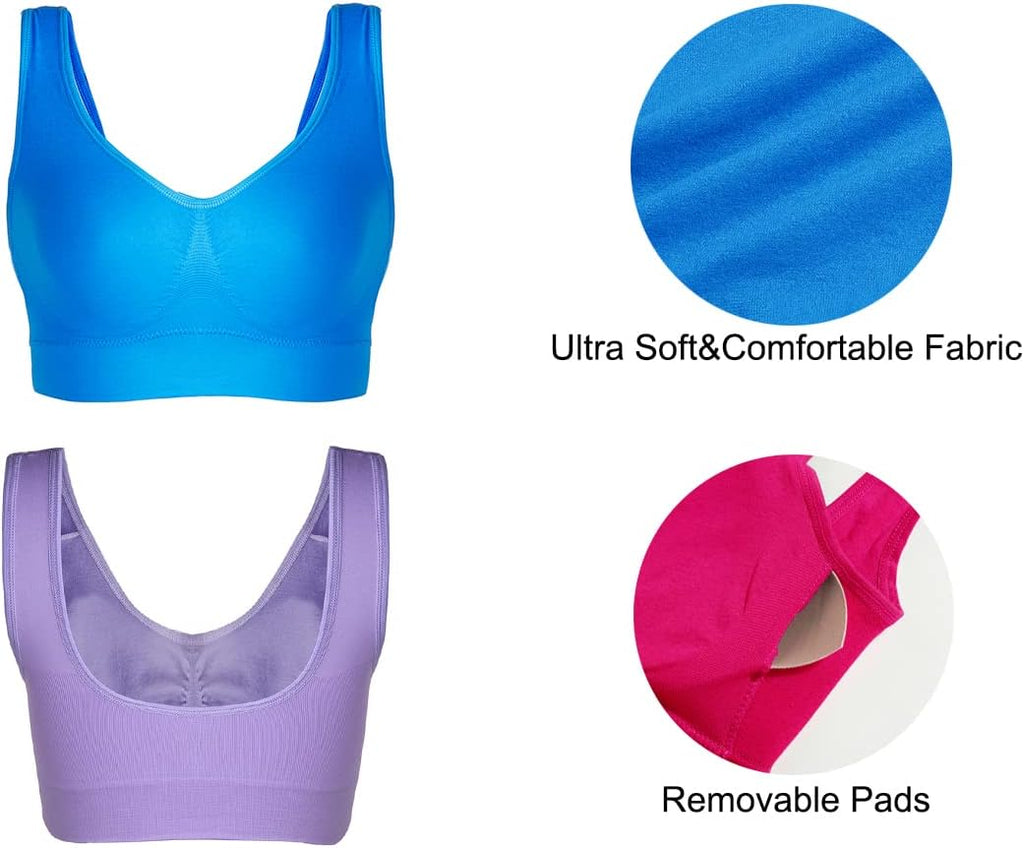 Women'S Sports Bra 3-Pack – Seamless Breathable Training Bra