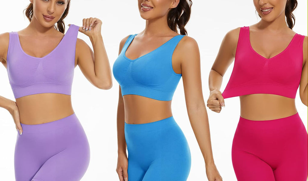 Women'S Sports Bra 3-Pack – Seamless Breathable Training Bra